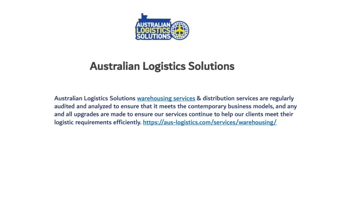 australian logistics solutions