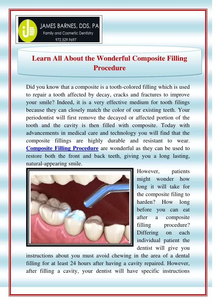 learn all about the wonderful composite filling