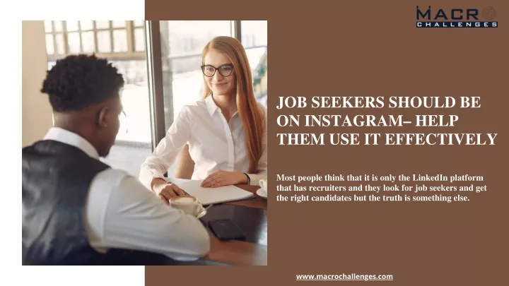 job seekers should be on instagram help them