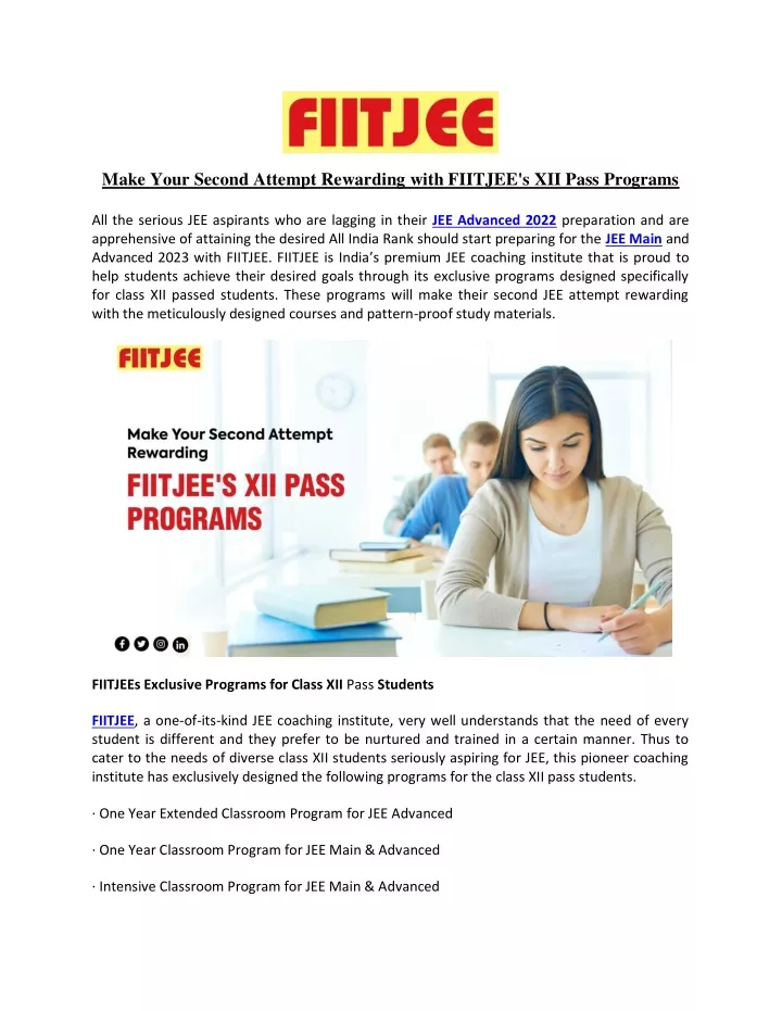 make your second attempt rewarding with fiitjee