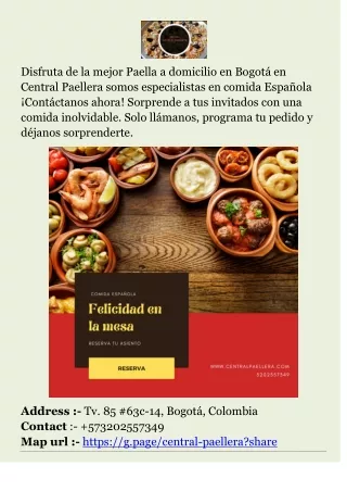 Paella Domicilio Medellin