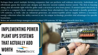 Implementing Power Plant UPS Systems That Actually Add Worth