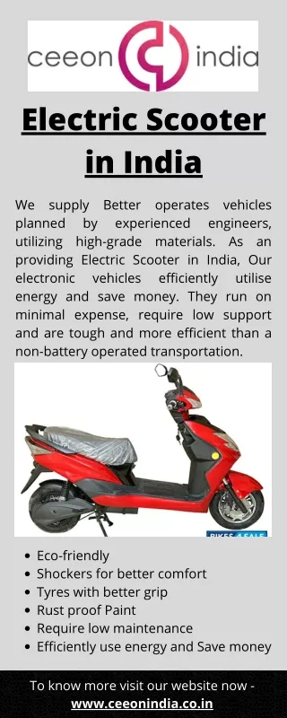 Electric Scooter In India - Ceeon India