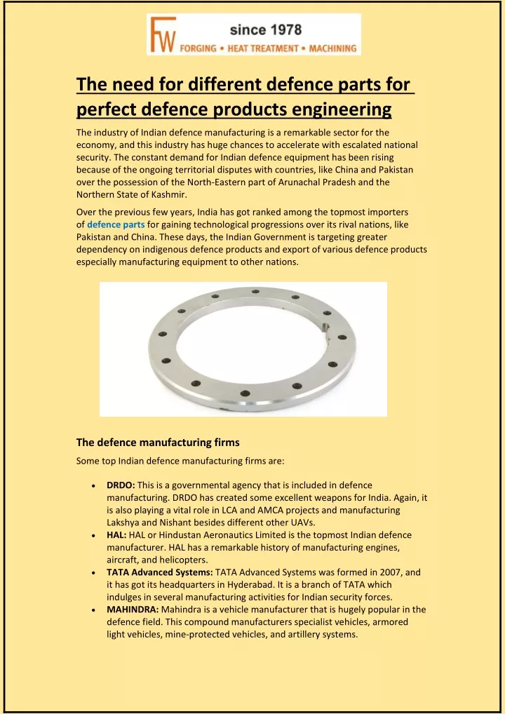 the need for different defence parts for perfect