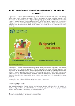 HOW DOES BIGBASKET DATA SCRAPING HELP THE GROCERY BUSINESS?