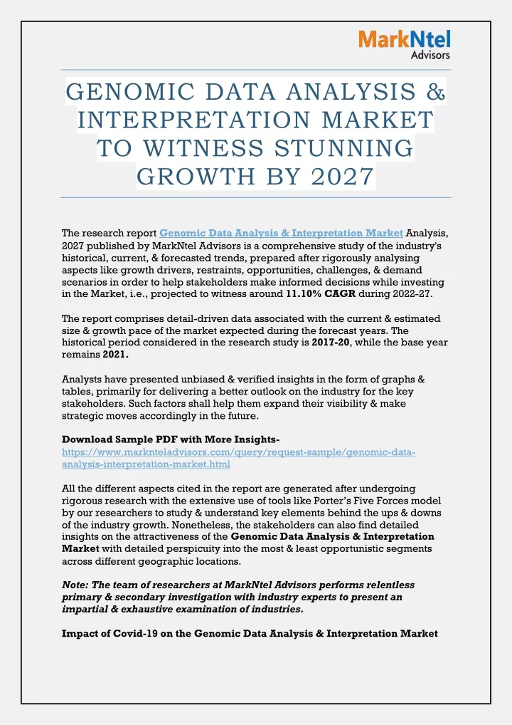 genomic data analysis interpretation market