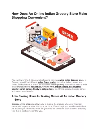 How Does An Online Indian Grocery Store Make Shopping Convenient