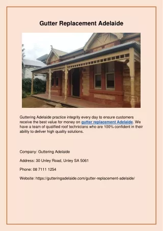 Gutter Replacement Adelaide