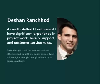 Deshan ranchhod  support and customer service