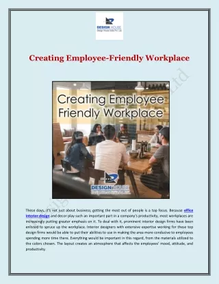Creating Employee-Friendly Workplace