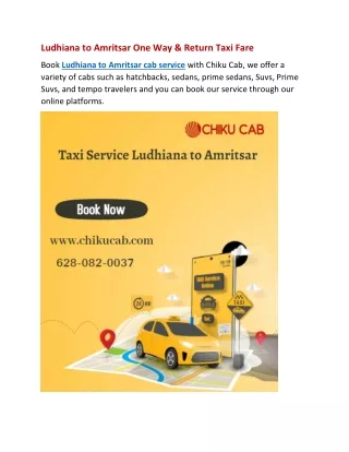 ludhiana to amritsar one way return taxi fare