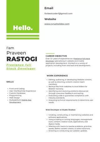 Hire freelance full stack developer in 2022