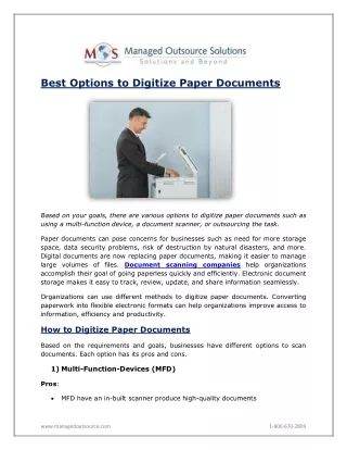 best options to digitize paper documents