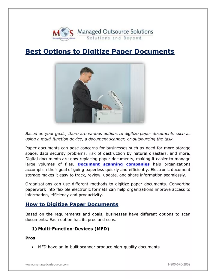 best options to digitize paper documents