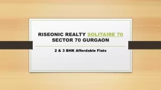 RISEONIC REALTY SOLITAIRE 70  SECTOR 70 GURGAON @ 9250933999