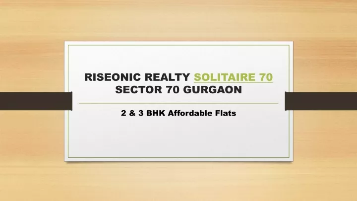 riseonic realty solitaire 70 sector 70 gurgaon