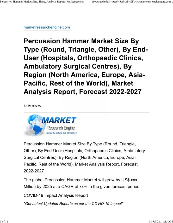 percussion hammer market size share analysis