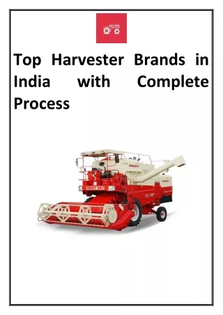 Harvester Brands in India with Complete Process