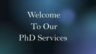 PhD admission services