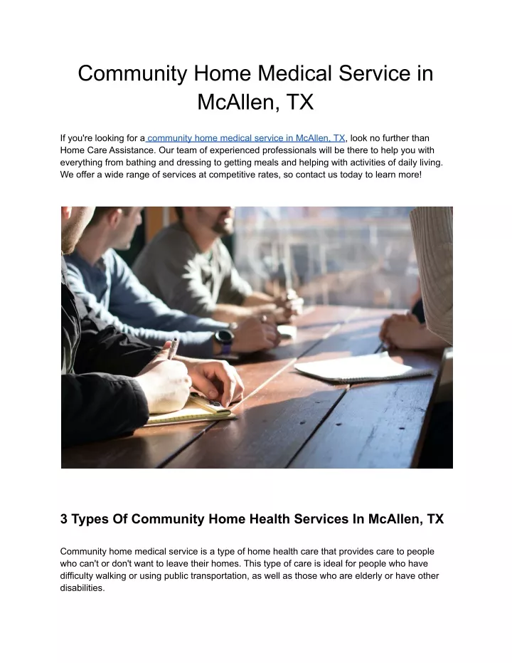 community home medical service in mcallen tx