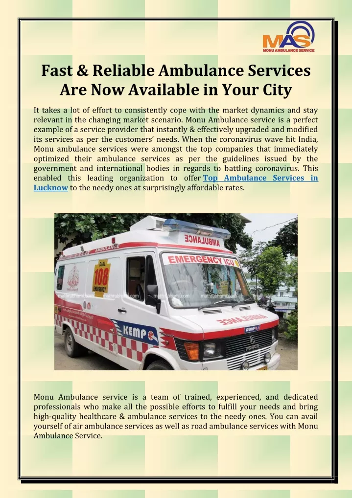 fast reliable ambulance services