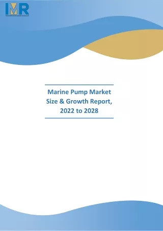 Marine Pump Market