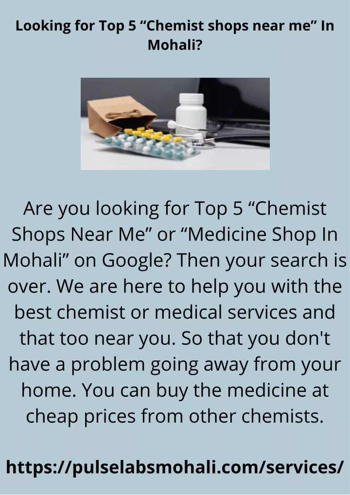 looking for top 5 chemist shops near me in mohali