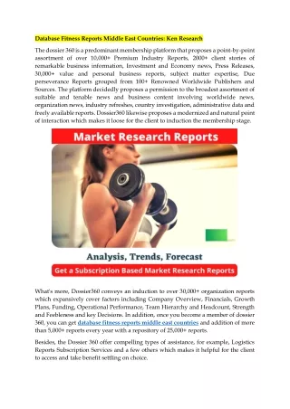 database fitness reports middle east countries