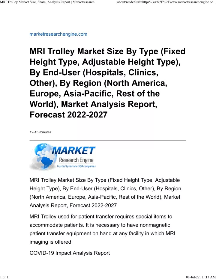mri trolley market size share analysis report