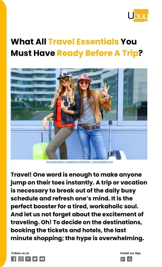 what all travel essentials you must have ready