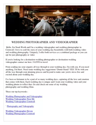 wedding photographer and videographer