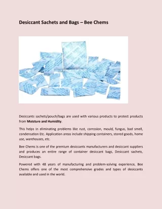 Mil Desiccant Bags - Bee Chems