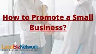 how to promote a small business