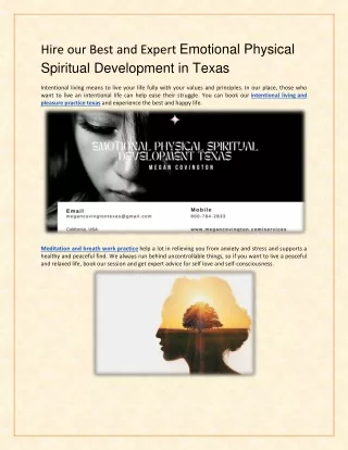 Hire our Best and Expert Emotional Physical Spiritual Development in Texas