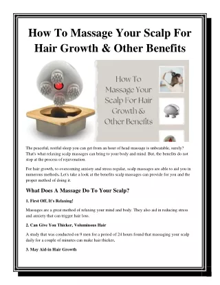 How To Massage Your Scalp For Hair Growth