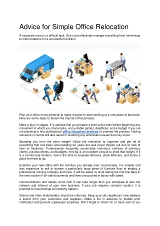 advice for simple office relocation