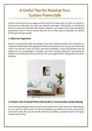 custom framed prints are in vogue and they will