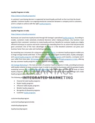 loyalty programs in india
