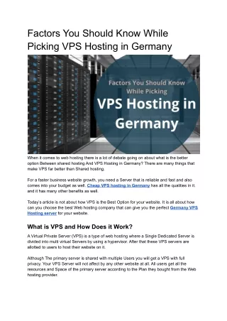 factors you should know while picking vps hosting