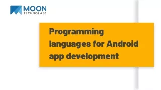 programming languages for android app development