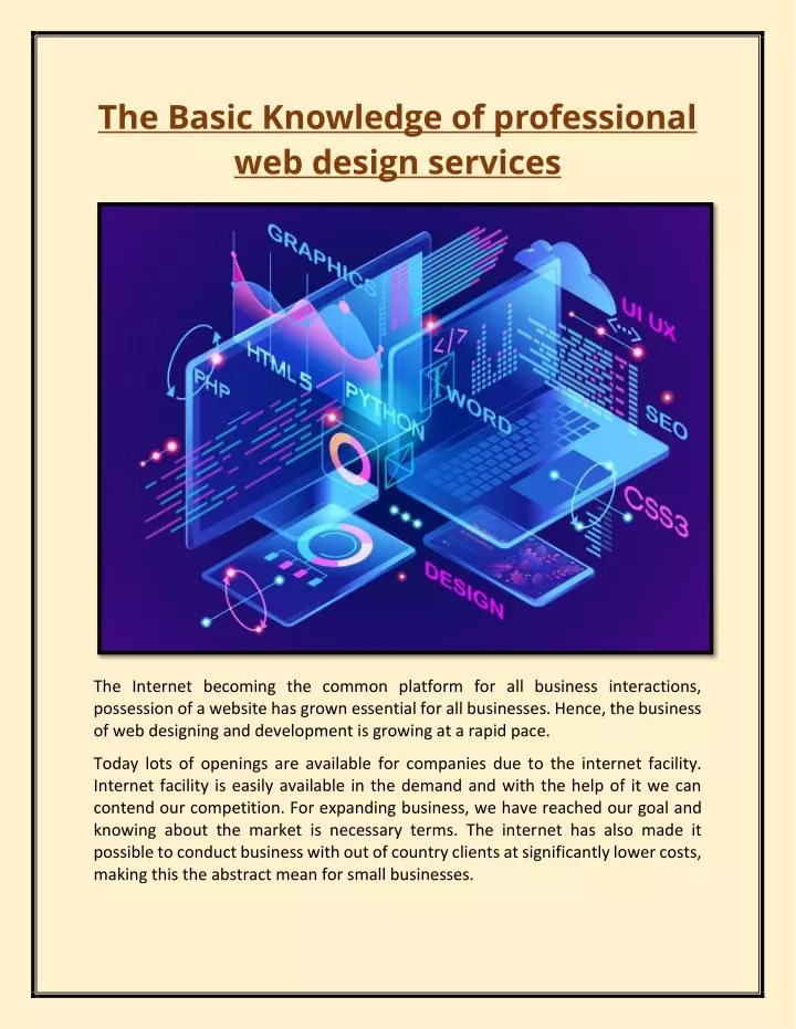 the basic knowledge of professional web design