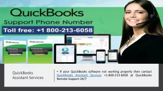 QuickBooks Assistant Services 1-800-213-6058 QuickBooks Support Help