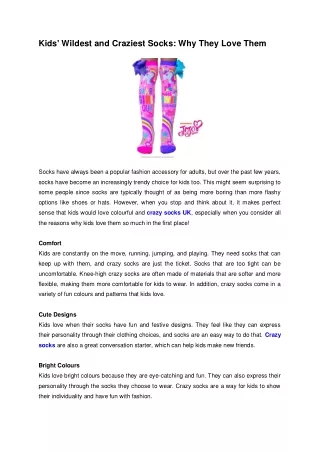 Kids' Wildest and Craziest Socks: Why They Love Them