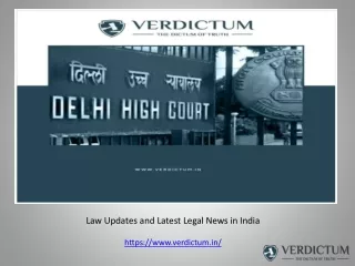 Law News Updates and Latest Legal News in India