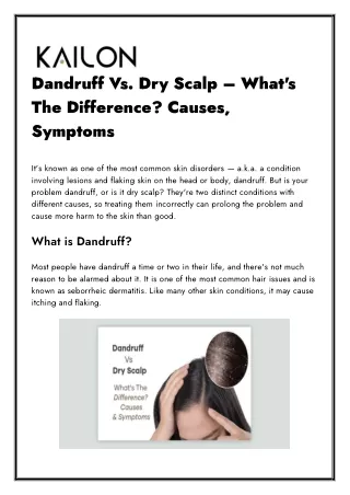 Dandruff Vs Dry Scalp