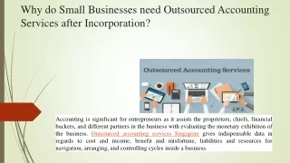 Why do Small Businesses need Outsourced Accounting Services