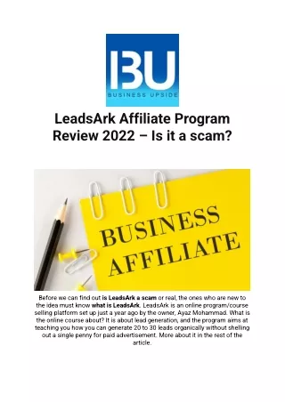 LeadsArk Affiliate Program Review 2022LeadsArk Affiliate Program Review 2022