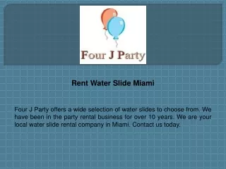 Rent Water Slide Miami