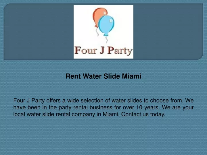 rent water slide miami