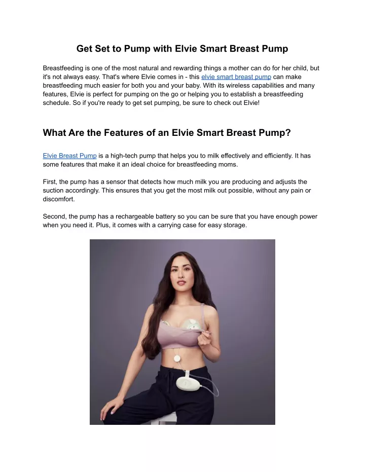 get set to pump with elvie smart breast pump